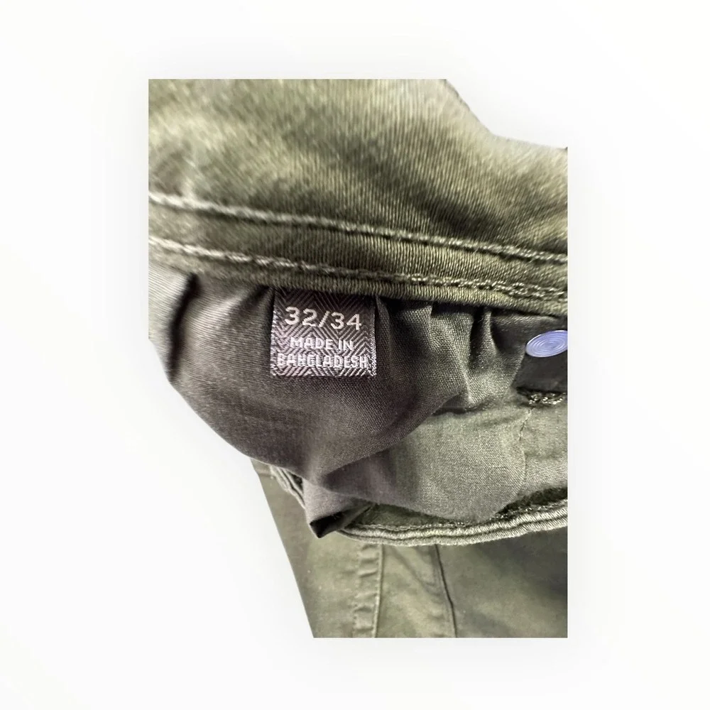 Jachs NY Mens Olive Green Stretch Twill Slim Straight‎ Pants 32x34 1529151